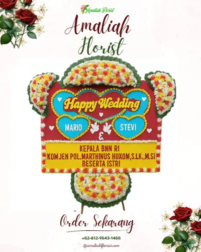 Karangan Papan Bunga Pernikahan di Besusu Timur